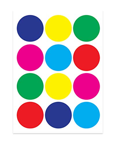 Hygloss Products - Self Adhesive Circle Stickers - Variety of Bright Colors - Great for Arts, Crafts, DIY Projects & Much More - 1 ¬Ω inches - 25 Sheets