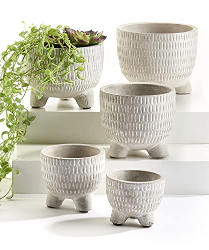 Giftcraft 717229 Stackable Textured Planters, Set of 5