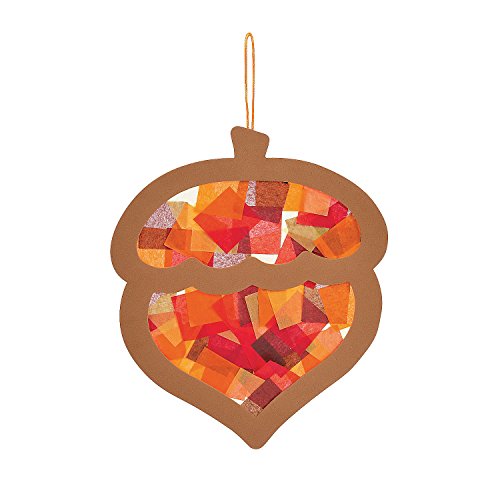 Fun Express Tissue Acetate Acorn Craft Kit -12 - Crafts for Kids and Fun Home Activities
