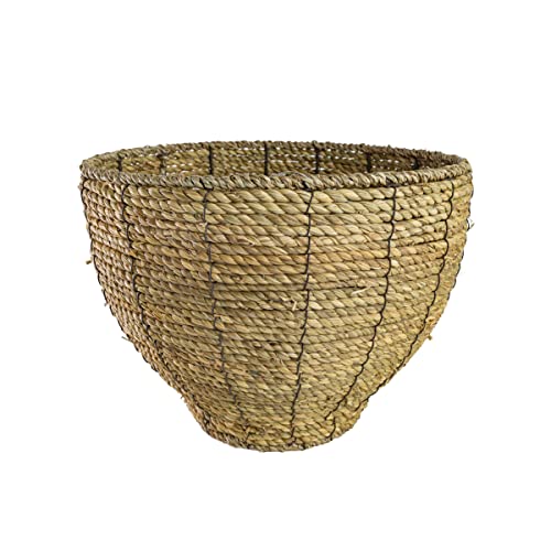 Foreside Home & Garden Small Dry Basket Planter Seagrass & Metal