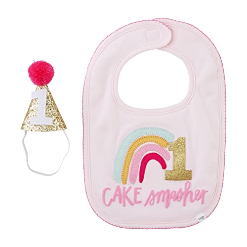Mud Pie Baby Girl First Birthday Cake Smashing Set, Rainbow, fit 12-18 months