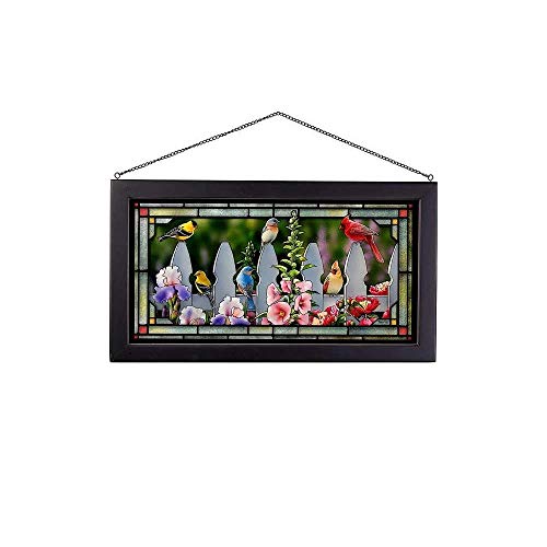 Wild Wings(MN) Wild Wings 5386500020 Picket Fence Songbirds Stained Glass, 23-inch Length