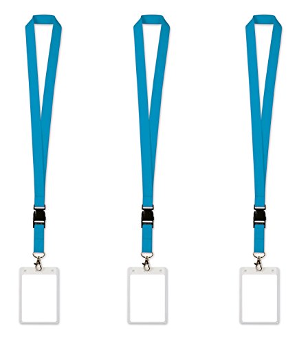 Beistle , 3 Piece Lanyards with Card Holders, 25" (Blue)
