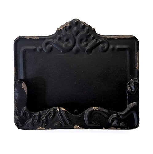 CTW Vintage Pressed Metal Business Card Holder Black