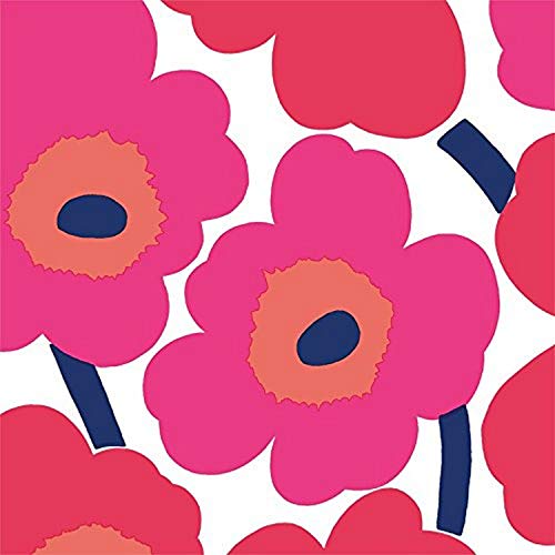 Boston International Ideal Home Range 20-Count Paper Cocktail Napkins, Red Unikko