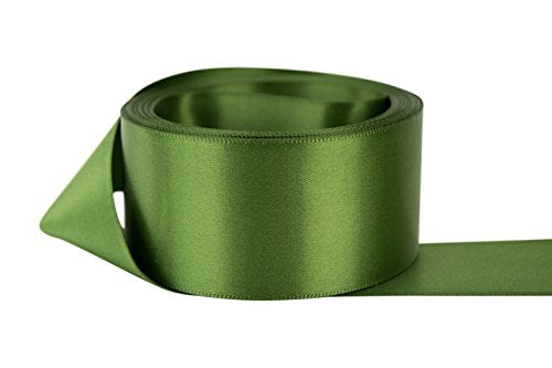 Ribbon Bazaar Double Faced Satin 1/8 inch Moss 50 Yards 100% Polyester Ribbon