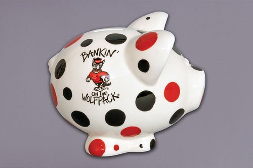 Magnolia Lane Ceramic Collegiate Piggy Bank (NC State Wolfpack)