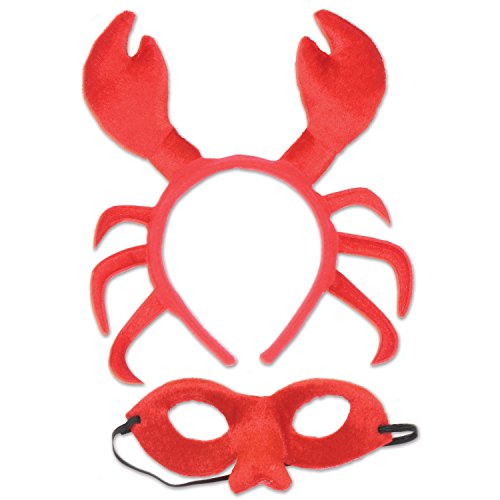 Beistle 60066 Shellfish Headband and Mask Set, Red/Black