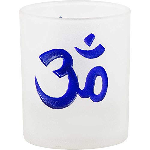 Kheops International Om - Blue Glass Candle Holder