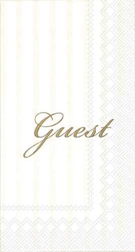 Boston International Ideal Home Range 16 Count 3 Ply Guest Paper Towel Napkins, Gold