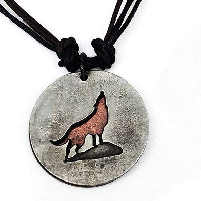 ANJU JEWELRY Pewter Cotton Cord Necklace - Wolf