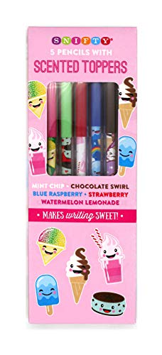Snifty Scented Pencil Toppers with Sweet Scoop Ice Cream Pencils (5 Pack)