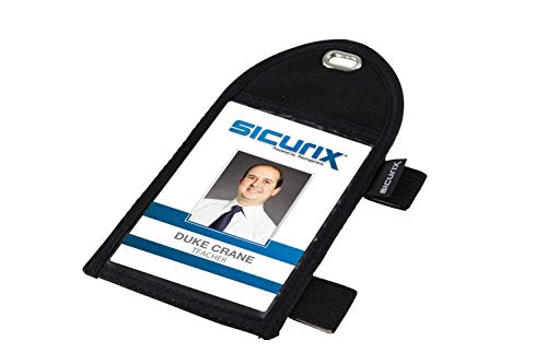 Baumgartens SICURIX Vertical Badge Holder with Pen Loop, Black (55710)