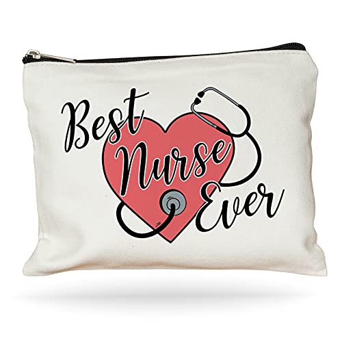Moonwake Designs Best Nurse Ever Makeup Bag - Nurse Gift, Nurse Appreciation Week, Gift for Nurse