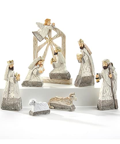 Giftcraft 683200 Christmas Nativity Scene, 8 Piece Set, Polyresin