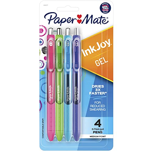 Paper Mate 1956277 InkJoy Gel Pens, Medium Point, Assorted Colors, 4 Count