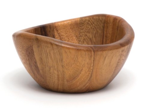 Lipper International 1173 Acacia Wave Serving Bowl for Fruits or Salads, Small, 6" Diameter x 3" Height, Single Bowl