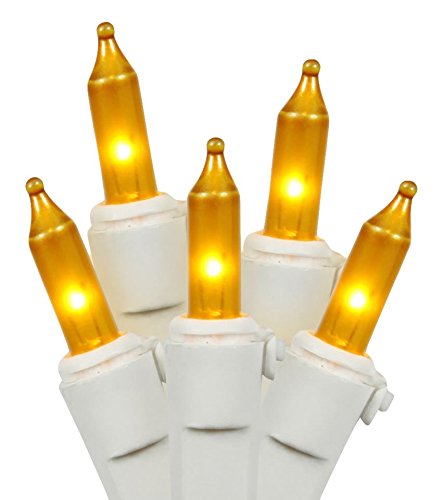 Vickerman Mini Light Set Features 100 Bulbs Lights on White Wire and 4" Bulb Spacing for Indoor/Outdoor Use, 33&