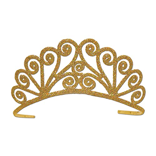 Beistle Glittered Tiara (gold) Party Accessory (1 count) (1/Pkg)