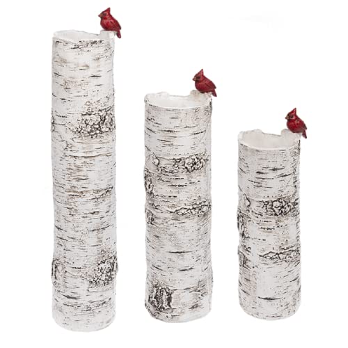 Ganz CX175797 Birch Finish Branch Vase with Cardinal,