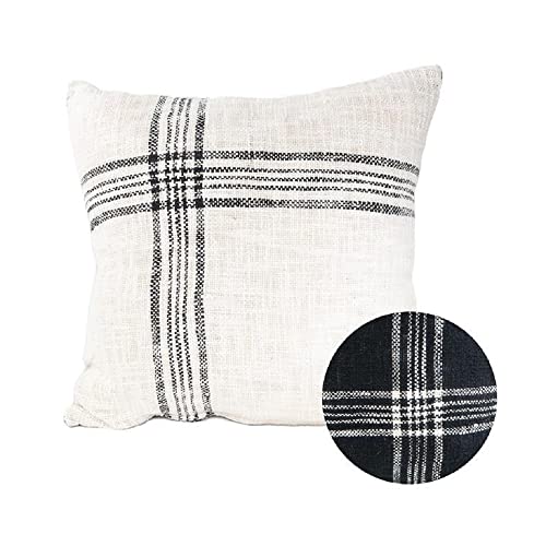 Blossom Bucket Yin Yang Windowpane Plaid Square Pillow, 18-inch Length