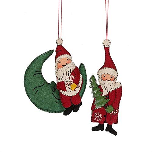 Ganz Midwest-CBK Santa Fabric Ornament Set of 2