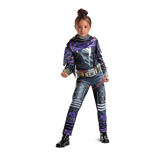 Disguise Apex Legends Wraith Costume for Kids, Official Deluxe Apex Costume Jumpsuit with Scarf, Child Size Xtra Large (14-16) Black & Purple