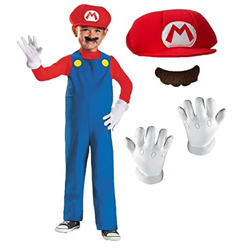 Disguise Nintendo Super Mario Brothers Mario Boys Toddler Costume, Medium/3T-4T