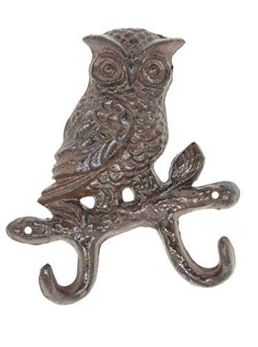 Upper Deck Cast Iron Hoot Owl Double Hook ~ Owl on a Branch by UD