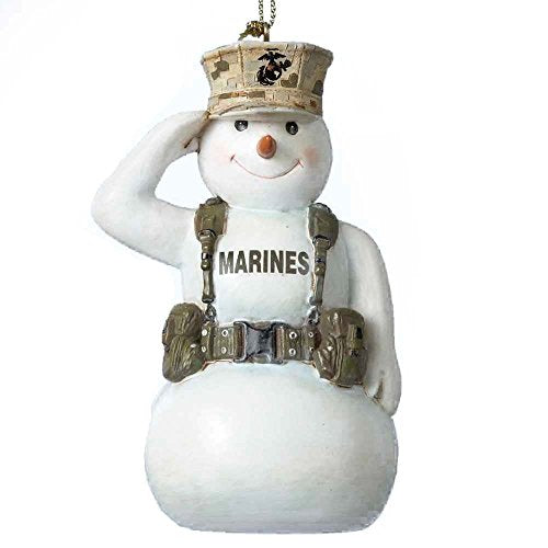 Kurt Adler United States Marine Corps Saluting Snowman USMC Christmas Ornament MC2132 New