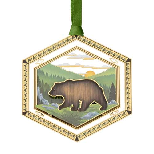 Beacon Design 3" Warm and Vibrant Brass Woodland Bear Decorative Christmas Ornament