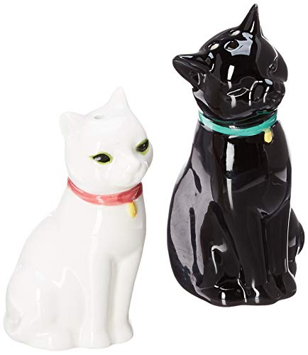 Abbott Collection Cuddling Cat Salt & Pepper-3.75" H, 3.75 inches high