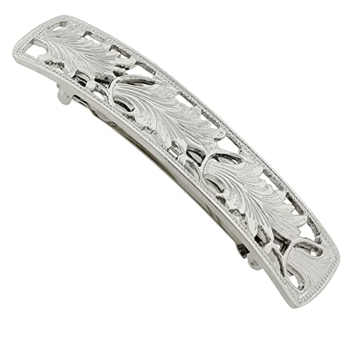 1928 Jewelry Essentials Silver-Tone Bar Hair Barrette