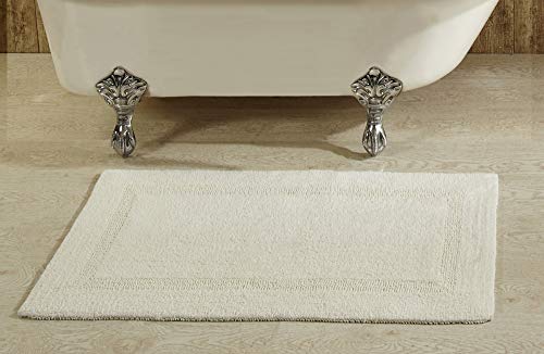 Better Trends Lux Collection is Ultra Soft Plush and Absorbent Tufted Bath Mat Rug 100 Percent Cotton in Vibrant Colors, 24" x 40", Ivory