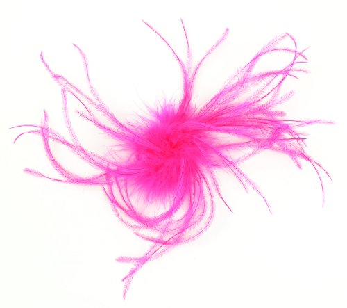 Midwest Design Touch of Nature 40327 Ostrich/Fluffy Clip, 4-Inch, Hot Pink