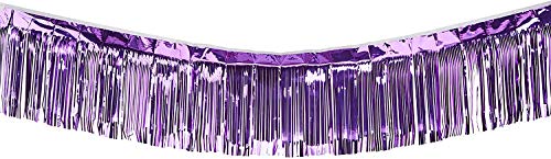 Beistle Metallic Fringe Drape Hanging Curtain, Party Decor, Mardi Gras Supplies, 15" x 10', Purple