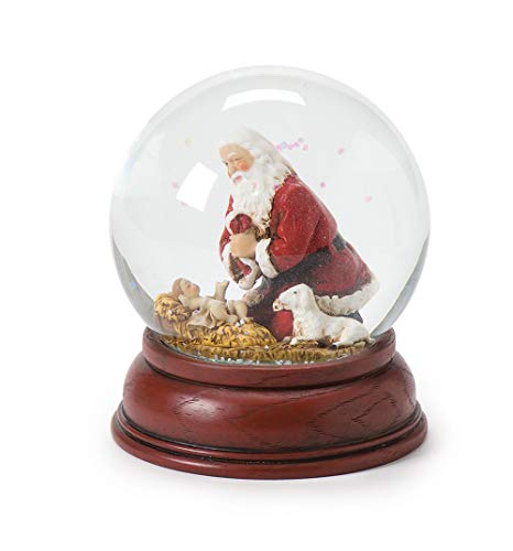 Joseph's Studio by Roman The Kneeling Santa Glitterdome, 4-3/4-Inch