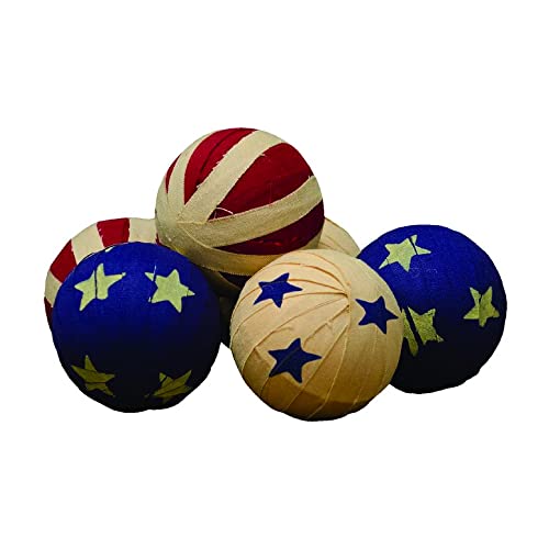 CWI Gifts 2.5" Americana Rag Balls 6 Set, 6 Piece