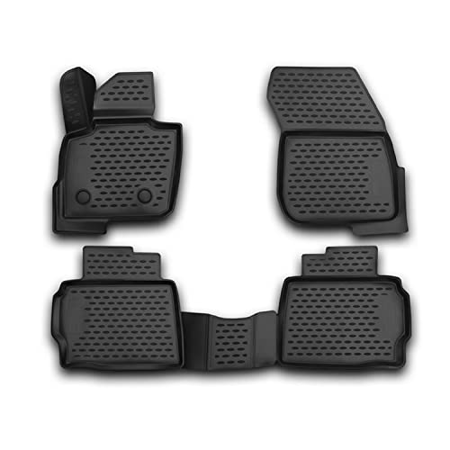 OMAC USA Floor Mats Fits Ford Fusion Sedan 2017-2022 Black/Front & 2nd Row Seat 3D Liner Set/All Weather Custom Fit Heavy Duty/Car SUV Automotive Accessories
