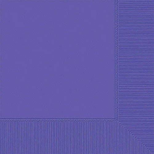 Amscan 2-Ply New Purple Beverage Napkins, 40 Ct. | Party Tableware, 5" x 5"