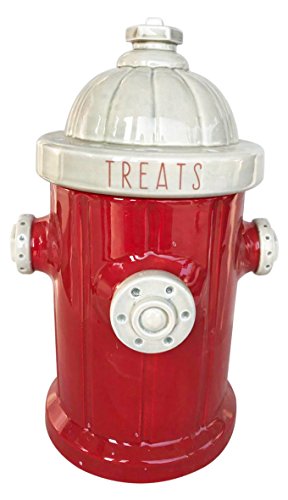 Blue Sky Clayworks Clayworks Fire Hydrant Treat Jar, Red