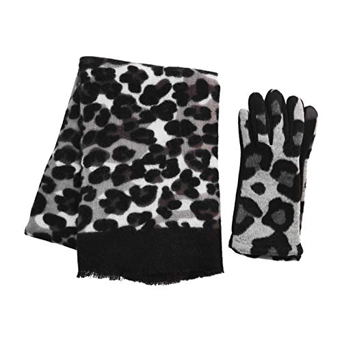 Mud Pie Leopard Scarf and Gloves Gift Set