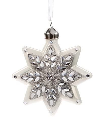 Giftcraft 683232 Christmas Starburst Ornament, 3.54-inch Diameter, Glass