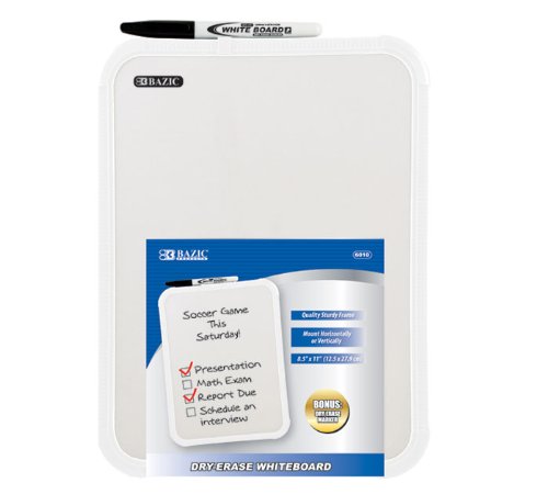 BAZIC Dry Erase Board w/ Marker. 8.5√ì x 11√ì Whiteboard and Marker for Kids and Adults