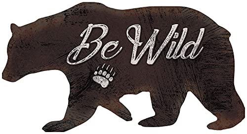 Great Finds TS017 C Bear Tin Sign, be Wild, 11.75-inch Length