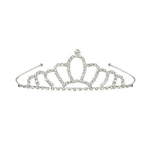 Beistle 60073 Royal Rhinestone Tiara, One Size Fits Most (Silver)