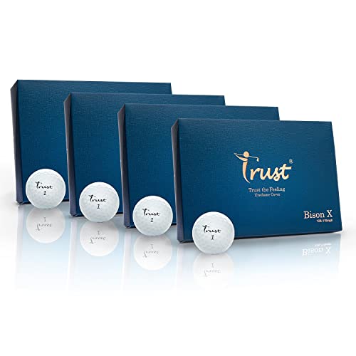 Trust Golf Balls Trust Bison X 2022 K8 Edition- Soft Responsive Feeling, Urethane Cover with Reactive Core, Swing Speed 105-115 mph(White, 4 Dozen)