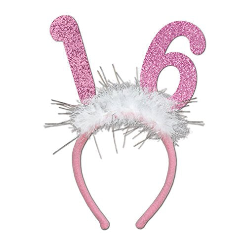 Beistle 16 Glittered Boppers w/Marabou Party Accessory (1 count) (1/Pkg)
