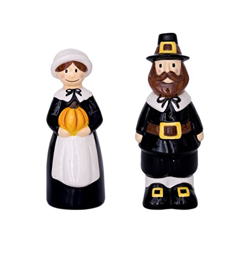 Blue Sky Clayworks Clayworks 17867 Pilgrim Salt and Pepper Set, Multicolor