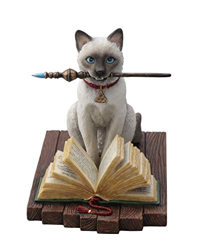 Unicorn Studio Veronese Design 5.25 Inch Hocus Pocus by Lisa Parker Magic Wand Spirit Siamese Cat Kitty Color Resin Statue